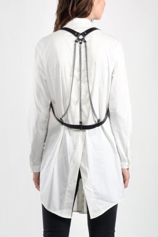 Harness Deri Zincirli Vücut Aksesuarı KB1153 - Kanatlı Butik