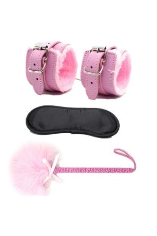 Fantezi Siyah Pembe 3lü Set - Kanatlı Butik