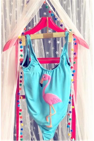 Turkuaz Flamingo Mayo - Kanatlı Butik
