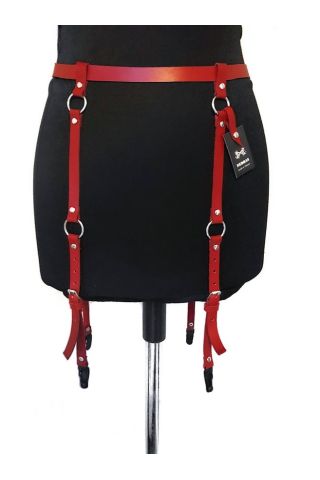 Kırmızı Jartiyerli Harness KB1085- Kanatlı Butik